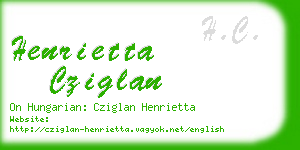henrietta cziglan business card